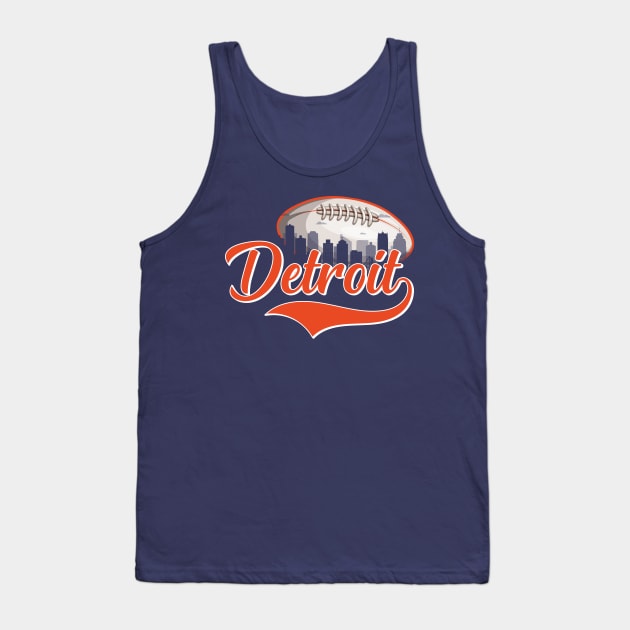 Retro Vintage Detroit Michigan City Scape Football Game For Man Woman Tank Top by GShow